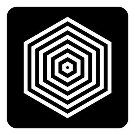 Abstract geometric icon in hexagon shape. Design element. Vector art.のイラスト素材