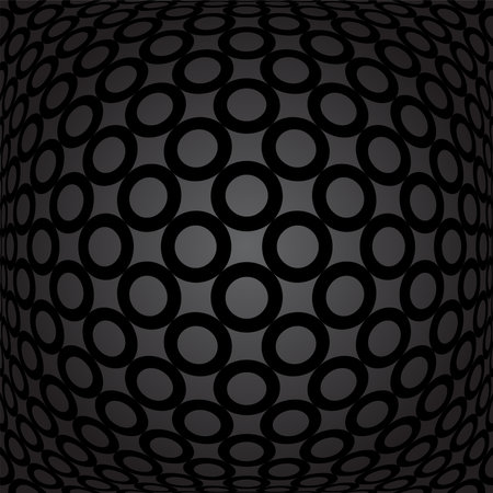 Abstract geometric pattern in 3D convex spherical shape. Vector art.のイラスト素材