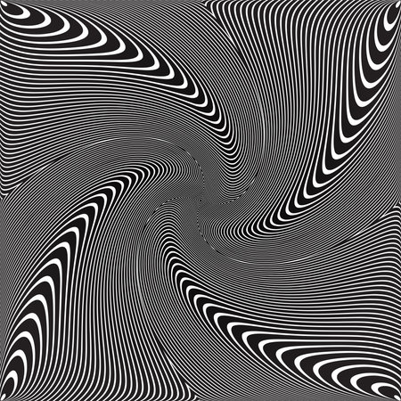 Whirl vortex twisting movement illusion in abstract op art design. Vector illustration.のイラスト素材