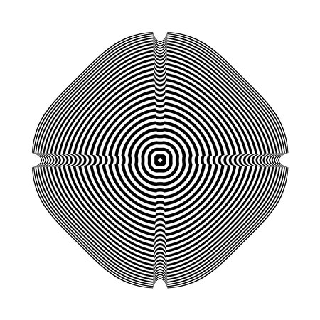 Abstract geometric design element with 3D illusion effect. Striped lines pattern. Vector art.のイラスト素材