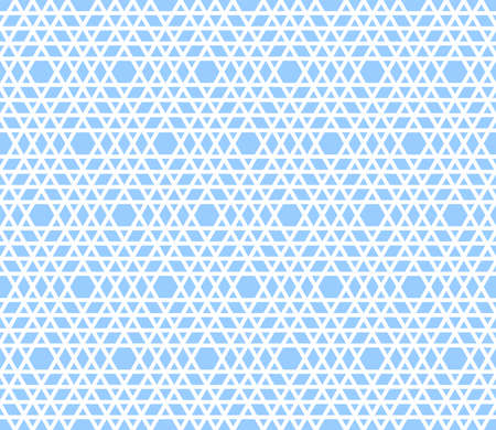 Abstract seamless geometric hexagons and triangles blue pattern and texture. Vector art.のイラスト素材
