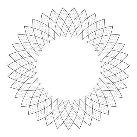 Abstract geometric circle pattern for decorative round frame. Vector art.のイラスト素材