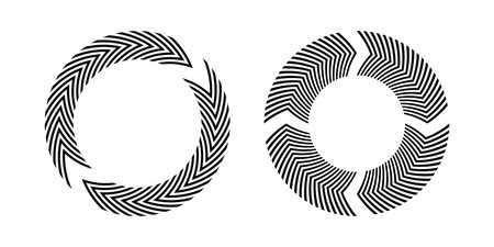 Set of circle circular rotating design elements. Vector art.のイラスト素材