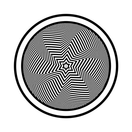 Abstract geometric op art pattern in circle shape. Vector illustration.のイラスト素材