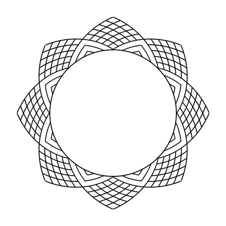 Abstract geometric circle pattern for decorative round frame. Vector art.のイラスト素材
