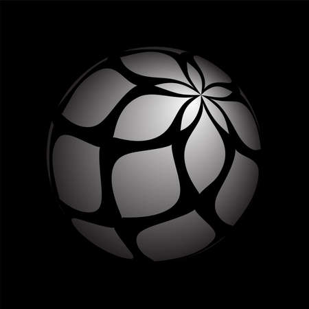 3D spherical shape with abstract geometric pattern. Vector art.のイラスト素材
