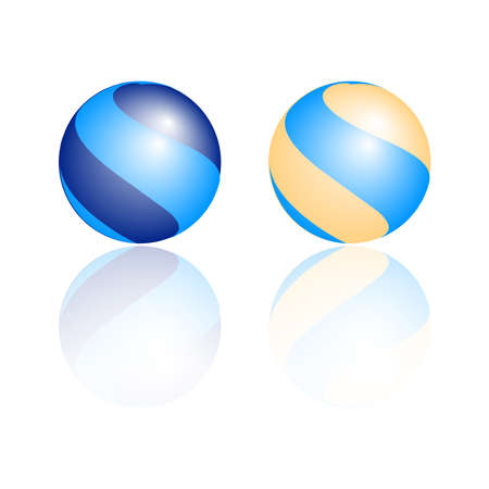 3D spherical design elements Abstract ball icons. Vector art.のイラスト素材