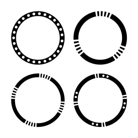 Circle patterns in round elements for design. Vector art.のイラスト素材