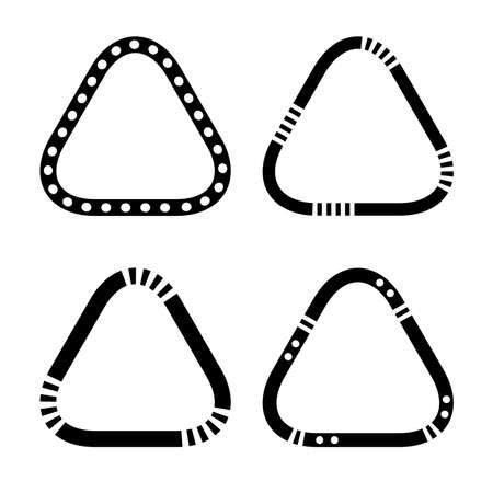 Triangle design elements with patterns. Vector art.のイラスト素材