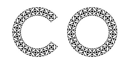Letters C and O for monogram logo. Elements for design. Vector art.のイラスト素材