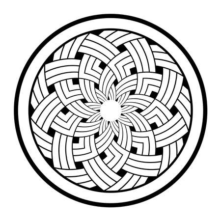 Abstract geometric circle pattern. Round design element. Vector art.のイラスト素材