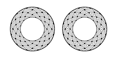 Abstract decorative geometric circle patterns. Vector art.のイラスト素材