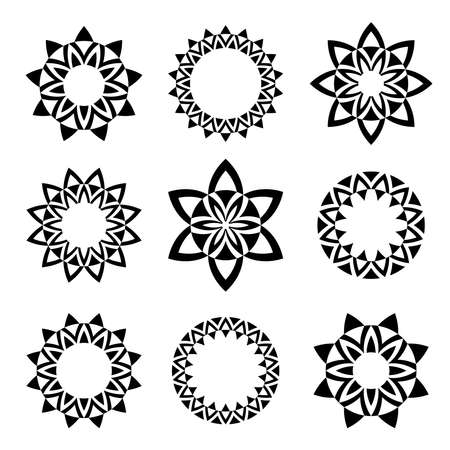Abstract decorative geometric design elements. Vector art.のイラスト素材