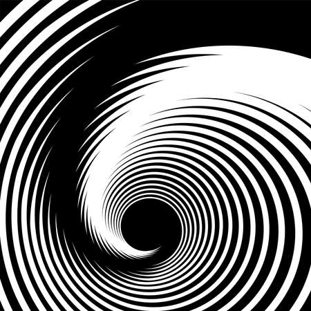 Vortex whirl movement effect. Abstract textured black and white background Vector art.のイラスト素材