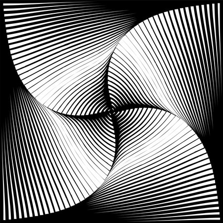 Whirl Torsion Motion Illusion in Abstract Op Art Pattern. Vector Illustration.のイラスト素材