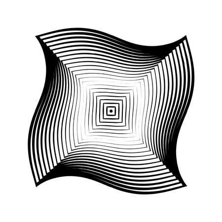 Twisting Motion Illusion in Abstract Op Art Design. Vector Illustration.のイラスト素材