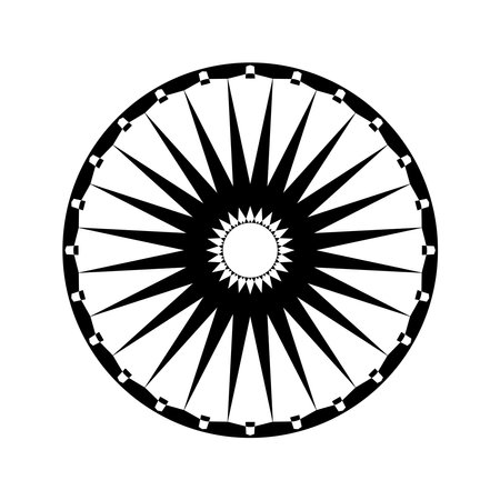 Abstract Star in Circle Shape. Black Geometric Element for Design. Vector Art.のイラスト素材