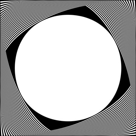 Abstract Op Art Design of Modern Decorative Frame. Vector Illustration.のイラスト素材