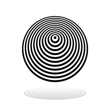 Abstract Geometric Icon. 3D Illusion. Round Design Element. Vector Art.のイラスト素材