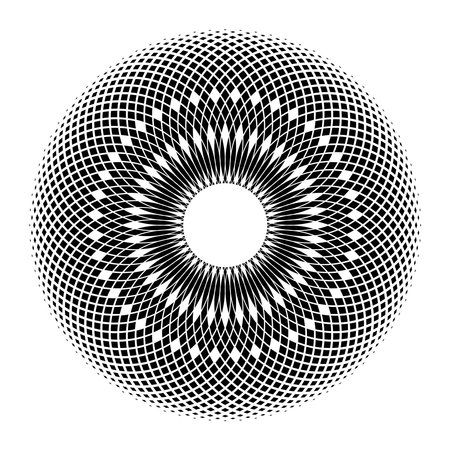 Abstract Decorative Geometric Circle Spherical Pattern. 3D Illusion. Vector Art.のイラスト素材