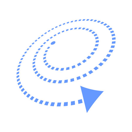 Spiral Arrow Design Element. Abstract Blue Swirl Icon. Vector Art.のイラスト素材
