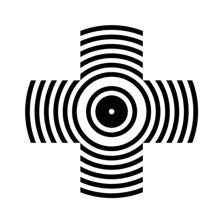 Abstract Cross Icon. Black and White Design Element. Vector Art.のイラスト素材