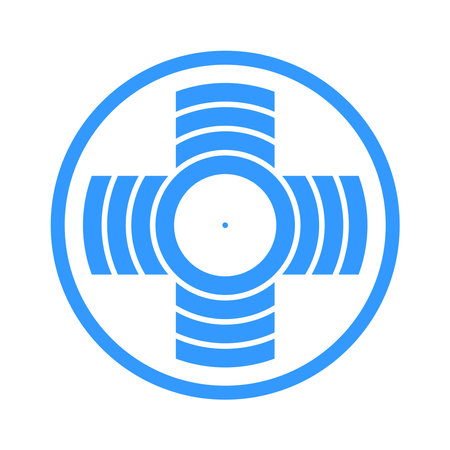 Abstract Cross Icon. Blue Design Element. Vector Art.のイラスト素材