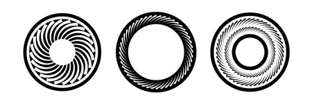 Set of Circular Rotation Design Elements. Abstract Circle Icons. Vector Art.のイラスト素材