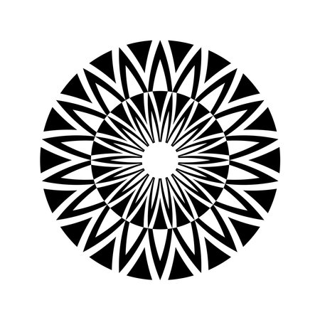 Abstract Decorative Radial Circle Pattern. Round Design Element. Vector Art.のイラスト素材