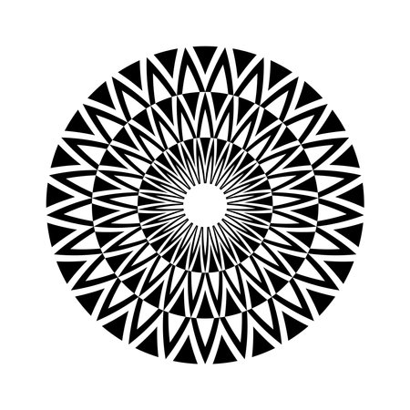Abstract Decorative Radial Circle Pattern. Round Design Element. Vector Art.のイラスト素材