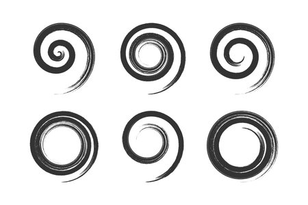 Set of Spiral Design Elements. Abstract Swirl Icons. Vector Art.のイラスト素材