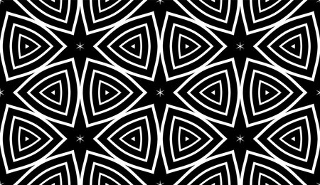 Abstract Seamless Geometric Pattern. Black and White Texture. Vector Art.のイラスト素材