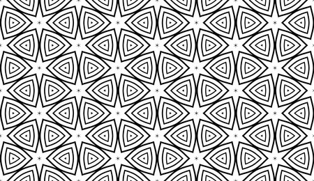 Abstract Seamless Geometric Pattern. Black and White Texture. Vector Art.のイラスト素材