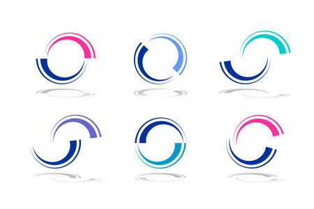 Set of Rotation Design Elements. Abstract Dynamic Icons. Vector Art.のイラスト素材