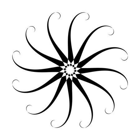 Abstract Decorative Flower Rosette Icon. Rotation Element for Design. Vector Art.のイラスト素材