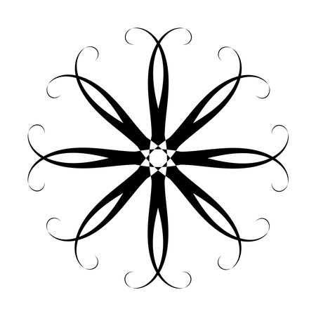 Abstract Decorative Flower Rosette Icon. Floral Element for Design. Vector Art.のイラスト素材