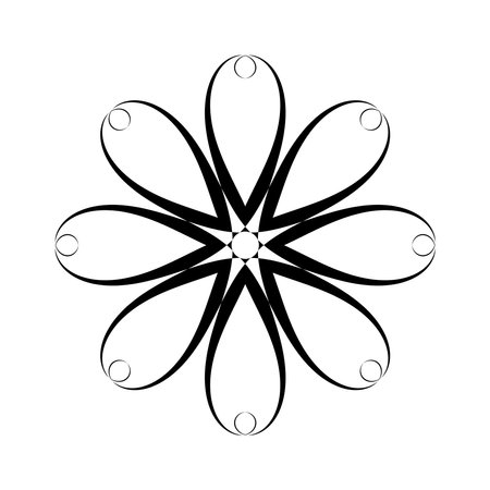 Abstract Decorative Flower Rosette Icon. Floral Element for Design. Vector Art.のイラスト素材