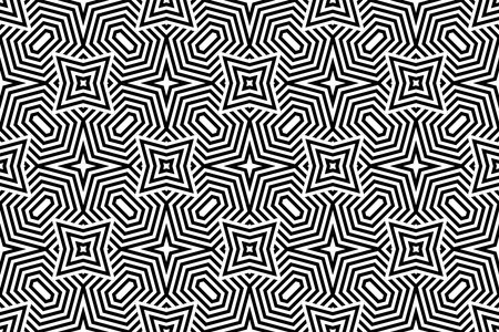 Abstract Seamless Geometric Pattern. Black and White Texture. Vector Art.のイラスト素材