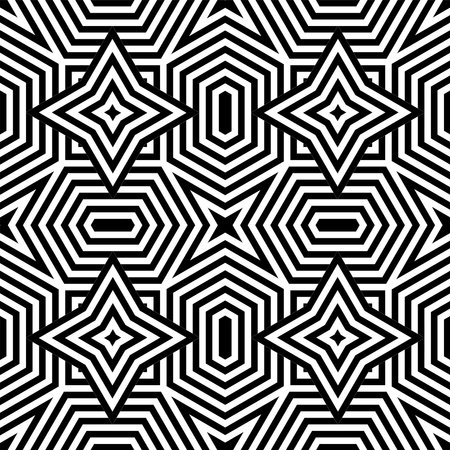 Abstract Seamless Geometric Pattern. Black and White Texture. Vector Art.のイラスト素材