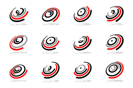 Set of Rotation Elements for Design. Abstract Icons. Vector Art.のイラスト素材