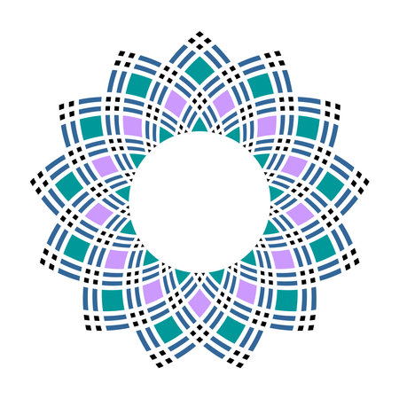 Abstract Geometric Circle Radial Pattern for Decorative Round Frame. Vector Art.のイラスト素材
