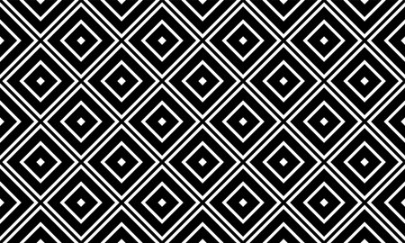 Seamless Geometric Checked Black and White Pattern. Vector Art.のイラスト素材