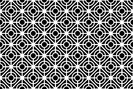 Seamless Geometric Checked Black and White Pattern. Vector Art.のイラスト素材