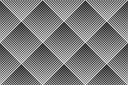 Abstract Seamless Geometric Checked Black and White Halftone Pattern. Vector Art.のイラスト素材