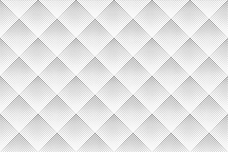 Abstract Seamless Geometric Checked Dots and Dashes Pattern. White Textured Background. Vector Art.のイラスト素材