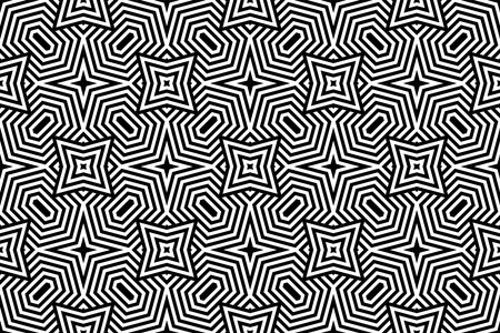 Abstract Seamless Geometric Pattern. Black and White Texture. Vector Art.のイラスト素材