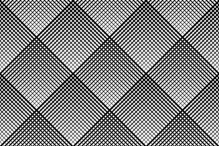 Seamless Geometric Checked Black and White Halftone Pattern. Abstract Grid Texture. Vector Art.のイラスト素材