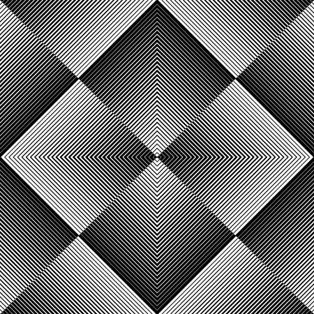 Abstract Seamless Geometric Halftone Black and White Pattern. Striped Texture. Vector Art.のイラスト素材