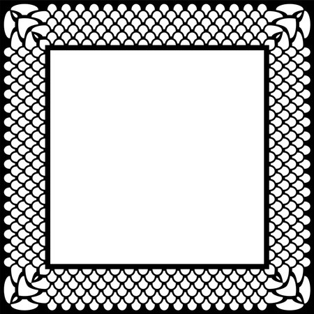 Abstract Square Pattern for Decorative Frame. Vector Art.のイラスト素材