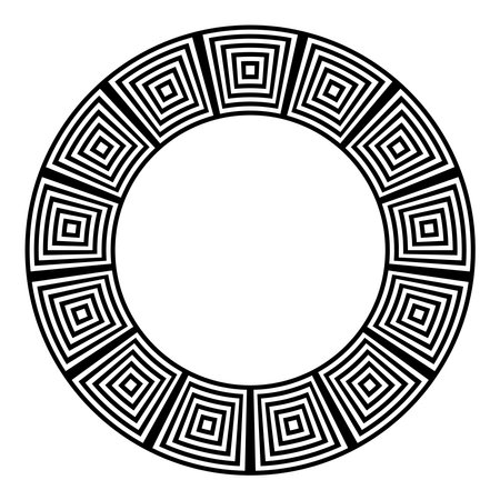 Geometric Radial Circle Pattern for Decorative Round Frame. Vector Art.のイラスト素材